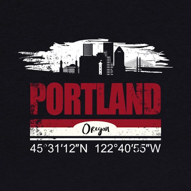 Portland Skyline City Silhouette by DimDom